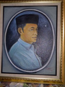 Lukisan Potret Khairul Asmara karya Reins Asmara. (Foto Aman Renggali)