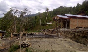Lokasi kebakaran desa Uring Gayo Lues. (LGco-Supri Ariu)