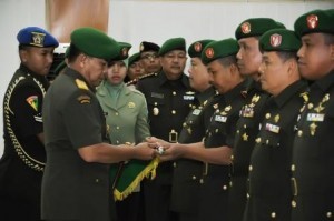 Serah terima jabatan di jajaran Kodam Isknadar Muda. (Ist)