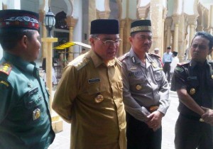 Bupati Aceh Tengah, Ir. H. Nasaruddin MM didampingi Kapolres Aceh Tengah, Dandim 0106 dan Kajaksaan Negeri Takengon. (LGco-Sengeda Kale)