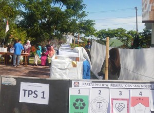 Suasana TPS Pemilihan Ketua OSIS SMAN 1 T.Gajah