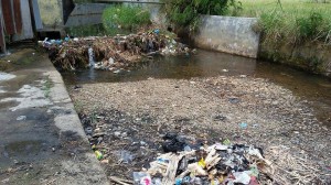 Sampah yang akan masuk ke Danau Lut Tawar melalui salah satu inlet di Bintang. (foto : Iwan Hasri)