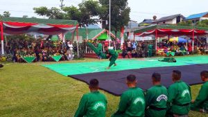 Atraksi bela diri yongmoodo oleh prajurit TNI. (Foto : Aris)
