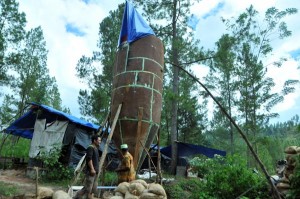 Salahsatu peralatan penambangan emas di Lumut, Linge Aceh Tengah. (LGco_Khalis)