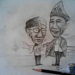 Ilustrasi karya Irwansyah, Awan Kul dan Jokowi